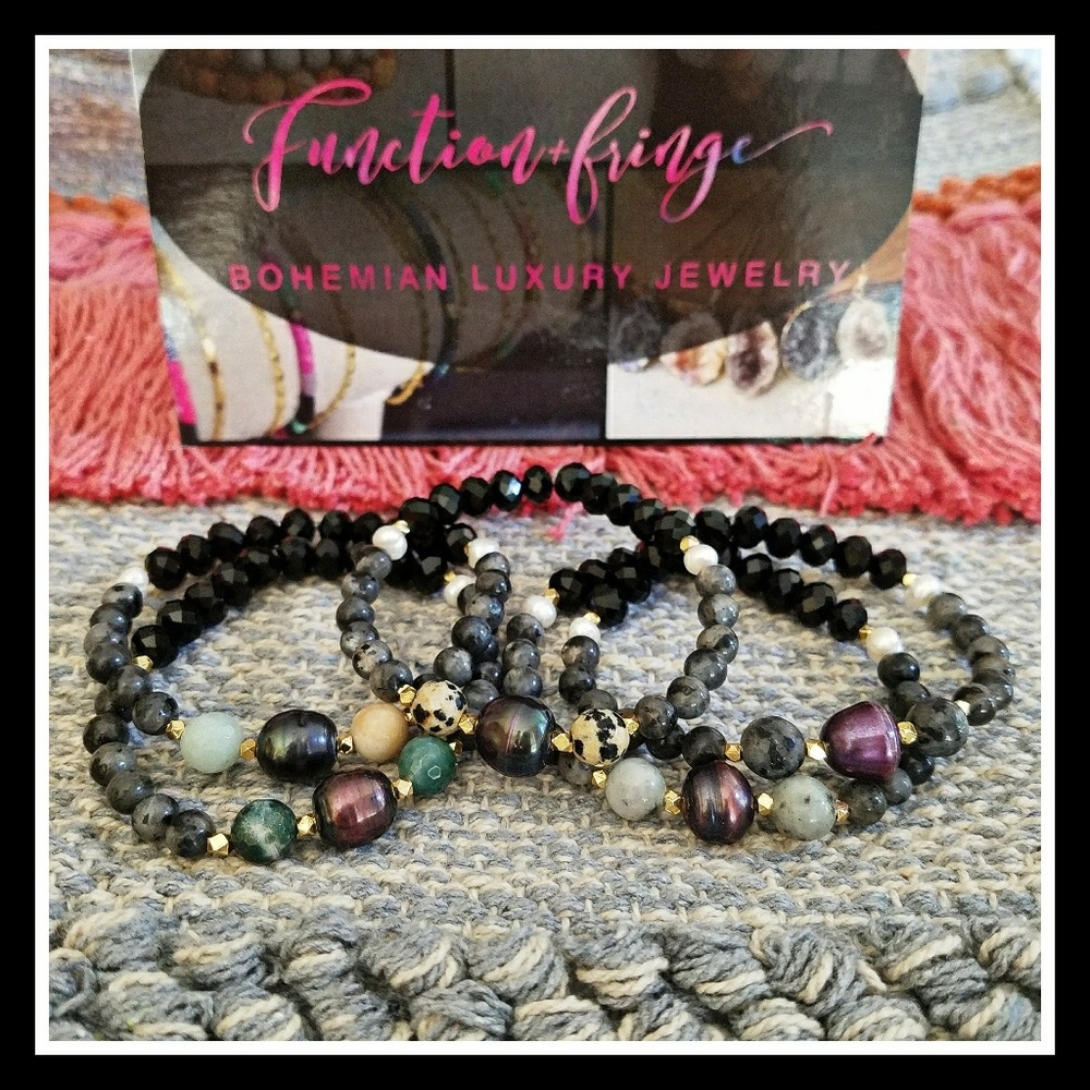Pearl w/ Lavrakite, Labradorite & Faceted Crystals